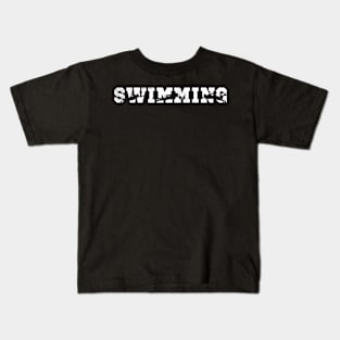 Swimming cool art with silhouette pose Kids T-Shirt